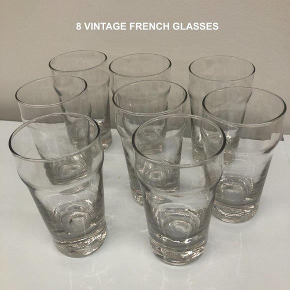 Antique French Fil de Fer Handle Basket/8 Glasses - Picture 4 of 8